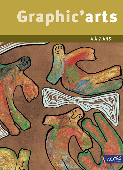 Couverture du livre pédagogique Graphic'arts illustrée par des dessins de personnages multicolores.