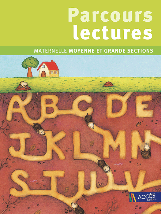 Couverture du Livre pédagogique Parcours Lectures illustré par des taupes creusant un abécédaire dans la terre dans un champ.