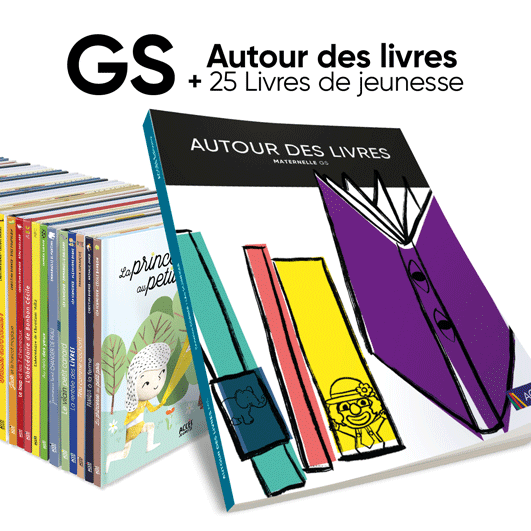 Aperçu du lot guide pédagogique Autour des livres GS et 25 livres ACCÈS Jeunesse.